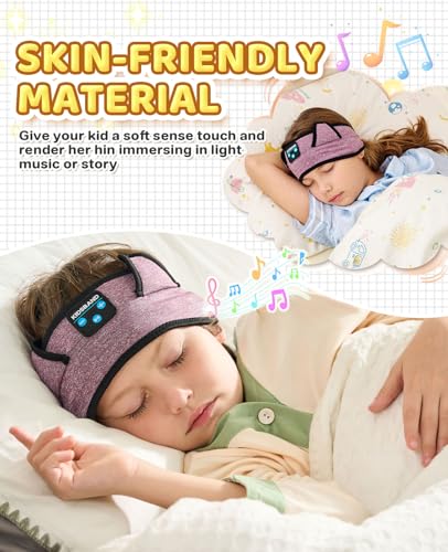 Kids Headphones, Bluetooth Headband Earphones for Children,Baby,Toddlers.Kids Headband Headphones for Home,Plane & Car Travel Accessories with Wired Playback 3.5 MM Jack, Wireless & Wired Palyback - color: CrystalPurple