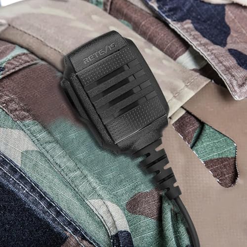 Retevis Walkie Talkie Speaker Mic, IP54 Waterproof Shoulder Mic, 2 Pack | 2 Pin, for RT68/RT22/RT21/H-777/RT86, Compatible with BAOFENG UV-5G Kenwood Samcom Arcshell Two Way Radios