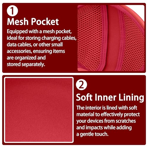 for Beats Studio Pro/Studio3/Solo4/Solo3 Headphones Hard Case, Red - color: Red Case