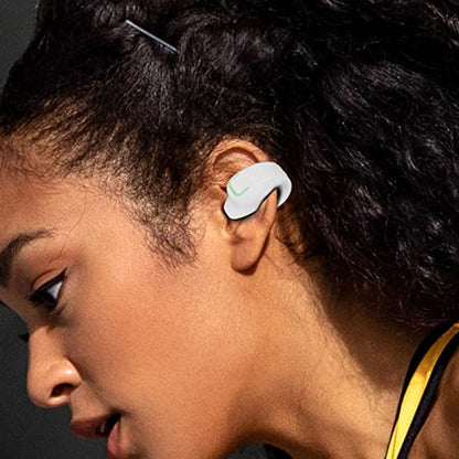 Bluetooth Headphones Clip on Earbuds, Single Clip On Open Ear Headphones, Bluetooth 5.3 Head Set, One Design, for Running Cycling (White) - color: White