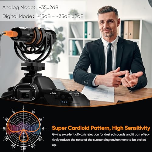 COMICA VM10PRO Universal Video Microphone for Camera, iPhone, Android Phone | 3.5mm/USB-C Analog/Digital Output, Noise Cancellation, Super Cardioid Pickup, Professional Video Mic for YouTube TikTok Vlog