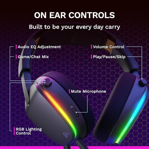GLORIOUS GHS Eternal RGB - Stereo RGB Gaming Headset for PC, PS5, PS4, Switch - Custom Tuned Angled Drivers, Adjustable Crystal Clear Detachable Mic, USB-C - Durable, All Day/Night Comfort - Black - color: Black RGB