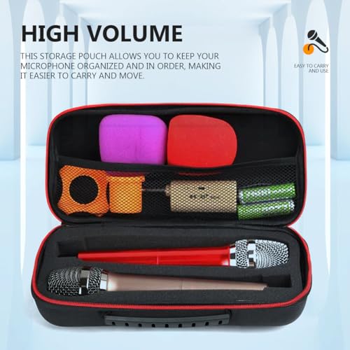 Microphone Case Double Mic Slots Storage Bag Mic Protective Bag for Outdoor Travel