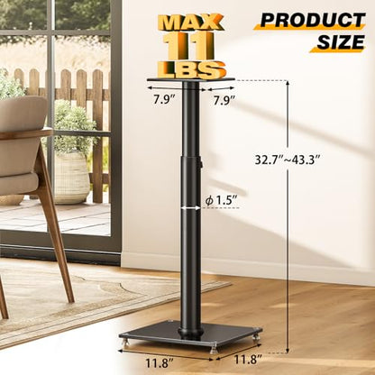 5Rcom Universal Speaker Stands for Surround Sound with 360° Swivel，Height Adjustable Bookshelf Speakers Stand from 32" to 43" with Cable Management, Speaker Stands Pair with Nonslip Pad Easy Install