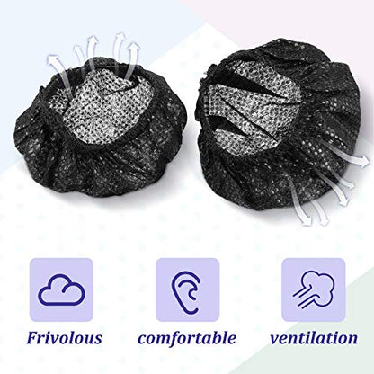 BBTO 200 Pieces Disposable Headphone Ear Cover Non-Woven Sanitary Earpad Covers for Most On Ear Headphones(S, 6.5 cm/ 2.6 inch,Black) - color: Black, size: S (6.5 cm)