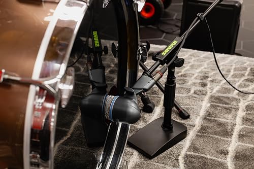 Shure by Gator Low Profile Mic Stand with Single-Section Boom (SH-DESKTOP2) | Compact Non-slip Weighted Base Twist Clutch Height Adjustment Integrated Cable Management.