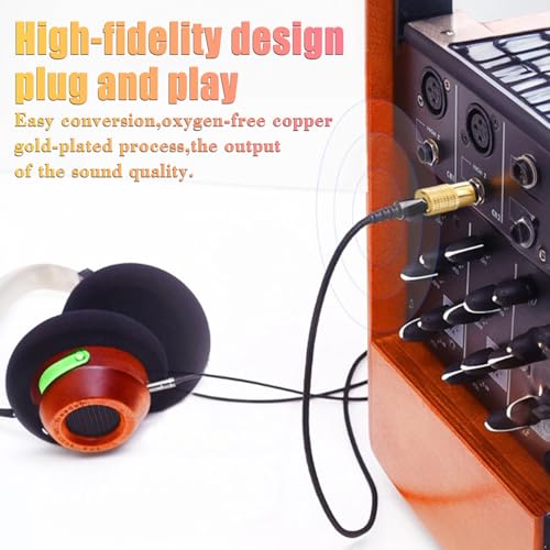 4-Pack Headphone Adapter Set(Gold Plated), 1/8 (3.5mm) and 1/4 (6.35mm) Adapter Stereo(TRS), Audio Jack Converter for Guitar, Amp, Studio, Zero Signal Loss