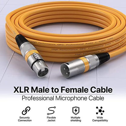 EBXYA XLR Cable 15ft 4 Pack - 3 Pin Balanced Male to Female Mic Cable - color: 4 Colors, size: 15 feet