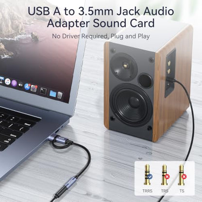 USB C to 3.5mm Audio Headphone Adapter,Type c to Aux Female Cable for 16 15 Plus, S24 S23 S22 S21 S20 Ultra Pixel MacBook and More Type c Devices