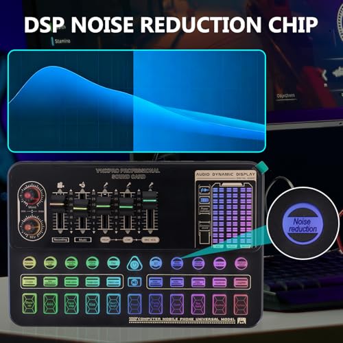 Podcast Equipment Bundle, V10XPRO Audio Mixer with Voice Changer | Professional BM-800 Podcast Microphone with Adjustable Stand, Audio Interface for Podcasting, Singing, Gaming YouTube Tiktok - color: Black