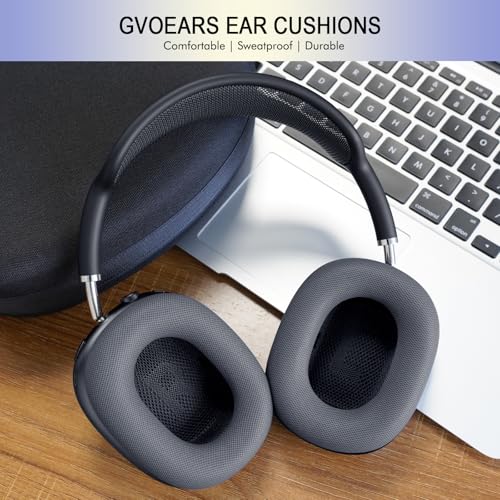 Ear Cushions Replacement for Apple AirPods Max 1 & 2- Cups Headphones Pads | Upgraded Earpads Covers Sweatproof Protein Leather Silicone Foam for Workout & Gym (Midnight) - color: Midnight