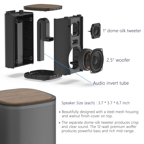 KEiiD Bluetooth Computer Speakers with Wireless Touch Control Pod for PC Laptop/Desktop Wireless Stereo Gaming Speakers, 4 EQ Modes, Aesthetic Style, New Model
