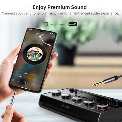 RIVIERA 10FT/3.0M Audio Cable 3.5mm 1/8" TRS to 6.35mm 1/4" TS Braided Sheild Pure Copper Wire and 24K Gold Plated Low Noise Cable with Braided Nylon Jacket for Digital Players & Musical Instruments - color: 1/4-1/8 TRS Black, size: 10FT/3.0M