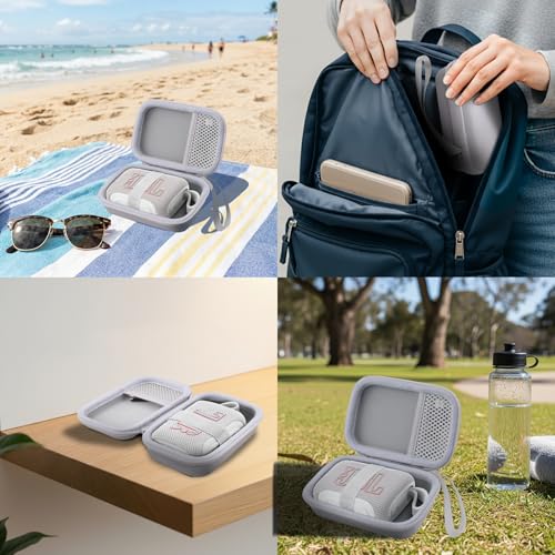 for JBL Go 5/4/3 Ultra Portable Speaker Hard Travel Case, White | Protective Storage Bag with Mesh Pocket & Hand Strap, Shockproof EVA Carrying Box, Soft Lining - color: White Case