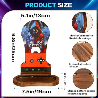 Gamer Gifts for Men Game Stuff Gaming Room Equipment Wooden Headset Stand | Gamer Gifts for Teenage Boy, Son, Boyfriend, Husband, Gamer Room Decor for Man, Teen Boy Gaming Accessories