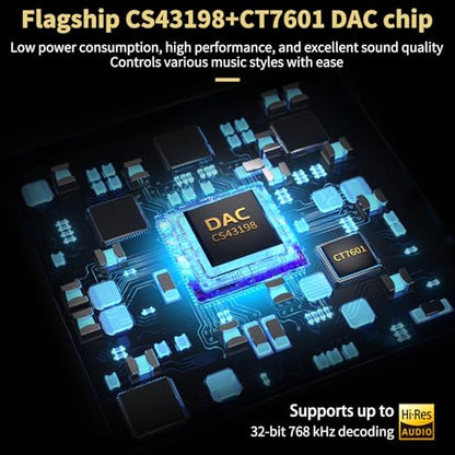 Daakro Headphone Amplifier - USB C to 3.5mm HiFi Audio Adapter 32bit/768KHz,Plug and Play Hi-res Audio Amp,Portable DAC & Headphone Amplifier Compatible with Android/iOS/Windows/Mac System