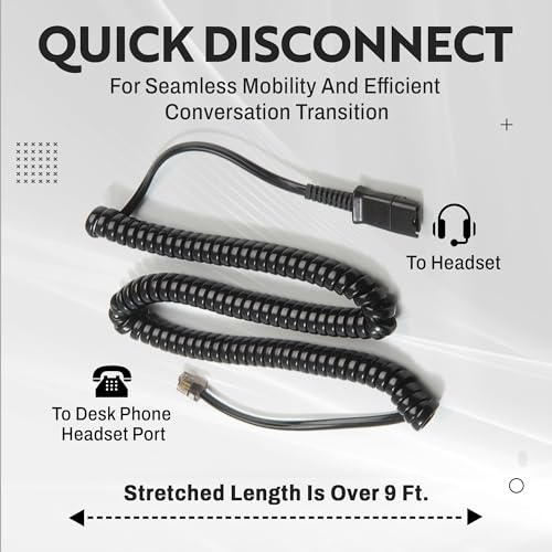INNOTALK Headset Adapter, U10P, 27190-01, for Most Desk Phone RJ9 Modular Port, for Plantronics Quick Disconnect Headset - size: U10P, Most Desk Phone RJ9
