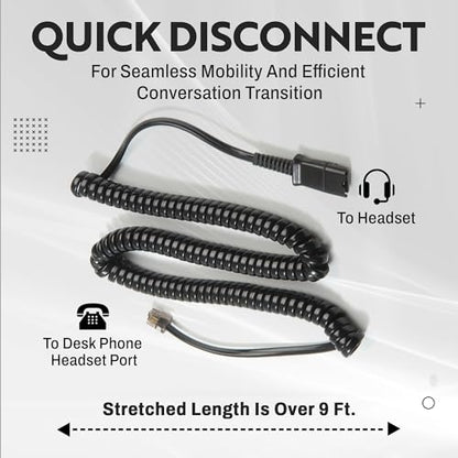 INNOTALK Headset Adapter, U10P, 27190-01, for Most Desk Phone RJ9 Modular Port, for Plantronics Quick Disconnect Headset - size: U10P, Most Desk Phone RJ9