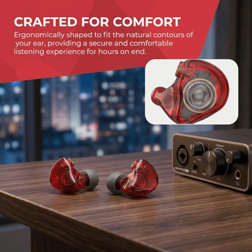 2 Pcs MMCX Interface Replacement Earbud Heads Detachable HiFi Earphone Head with Comfortable Fit for SE215 SE315 SE535(Red) - color: Red