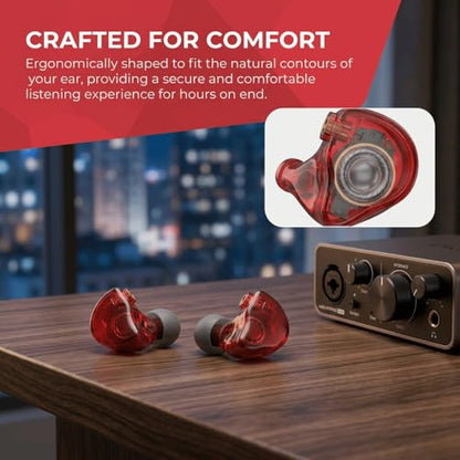 2 Pcs MMCX Interface Replacement Earbud Heads Detachable HiFi Earphone Head with Comfortable Fit for SE215 SE315 SE535(Red) - color: Red