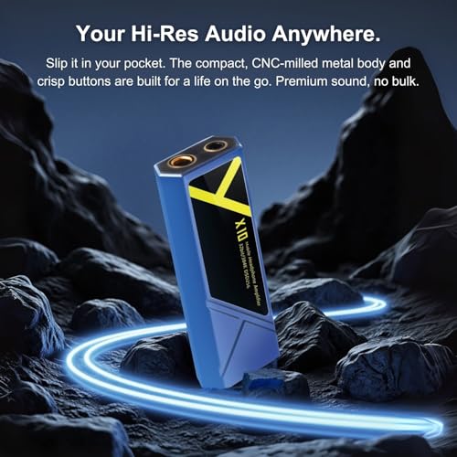 Surfans X10 Portable Headphone Amplifier, USB-C Dongle DAC & DAC Amp with 3.5mm SE/4.4mm Balanced Outputs, 522mW ES9028Q2M Hi-Res Audio Adapter for IEMs, iPhone, Android, PC/Mac, Blue - color: Blue