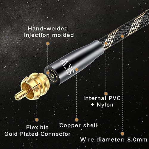 SKW Single XLR Female to RCA Male Cable, BG Series Ultra-high Purity Copper Audio Cable 4.9ft/1.5M (1 Cable) - color: XLR Female to RCA Male, size: 4.9 ft (1.5 m)