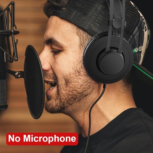 Headband Adjustable Studio Wired Monitor Headphones Over Ear Stereo Music Earphones Foldable DJ Ratable Headsets for Piano/Drum/Computer/Electronic Keyboard etc Music Electronic Equipment