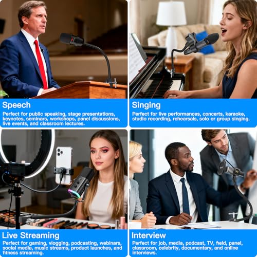 ZealSound Gooseneck Microphone Stand with Clamp, Flexible 13'' Boom Arm Mic Mount for Desk & Pipes, Compatible with Blue Yeti, Snowball, Razer, Pyle, Podcasting & Streaming - size: 13 inch