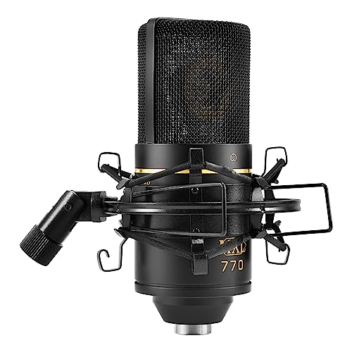 MXL 770 Condenser Microphone for Podcasting, Singing, Home Studio Recording, Gaming & Streaming | XLR | Large Diaphragm | Cardiod (Black) - style: MXL 770