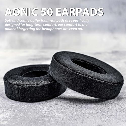 AONIC 50 Ear Pads - TRANSTEK Replacement Ear Cushion Foam Compatible with AONIC 50 Headphones Soft I Comfortable Memory Foam (Velour)