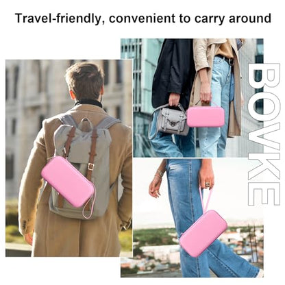 BOVKE Hard Travel Speaker Case for Bose New SoundLink Flex Speaker (2nd Gen) / Bose SoundLink Flex Bluetooth Portable Speaker, Extra Mesh Pocket for Bose Speaker Charger, Charging Cables, Petal Pink - color: Petal Pink