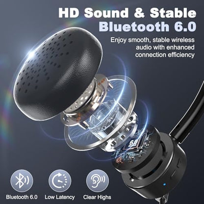 Bluetooth Headset with Microphone, Single Ear Wireless Headset for Cell Phones
