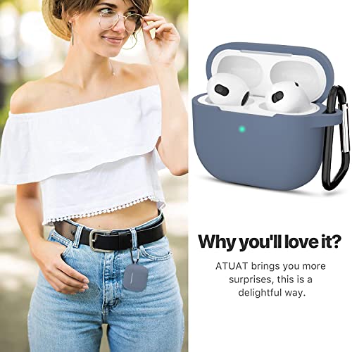 Compatible with AirPods 3 Case, Protective Silicone Cover for AirPods 3rd Generation Case 2021, Wireless Charging - Lavender Grey - color: D-Lavender Grey