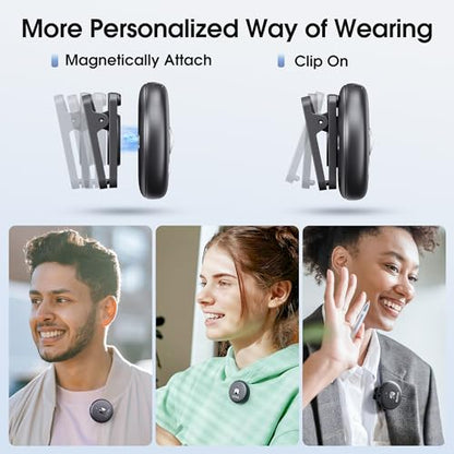 BOYA Wireless Lavalier Microphone for iPhone 14/13/12, Noise Cancellation, 15H Battery, 164FT Mini Lapel Mic Wireless with Lightning for Video Recording, YouTube, Vlog, Streaming Omic-D-B