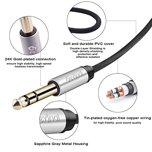 1/4 inch to 3.5mm Female Long Headphone Extension Cable, 6.35mm to 3.5mm (1/8" inch) Female TRS Adapter, Quarter inch to Minijack Female Stereo Cord Converter Connector 10 feet/ 3M - size: 10 ft, style: 3.5mm Female to 1/4" Male