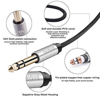 1/4 inch to 3.5mm Female Long Headphone Extension Cable, 6.35mm to 3.5mm (1/8" inch) Female TRS Adapter, Quarter inch to Minijack Female Stereo Cord Converter Connector 10 feet/ 3M - size: 10 ft, style: 3.5mm Female to 1/4" Male