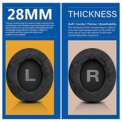 SHP9500 Replacement Ear Pads Compatible with SHP9500 Over-Ear Headphones I Memory Foam Ear Cushions with Breathable Hole (Velour)