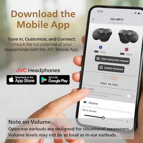 JVC Nearphones HANP1TH Open Ear True Wireless Headphones, Ice Gray | Bluetooth 5.3, 24H Playback, IPX4 Water Resistant, Built-in Mic, Ear Clip Design - color: Ice Gray