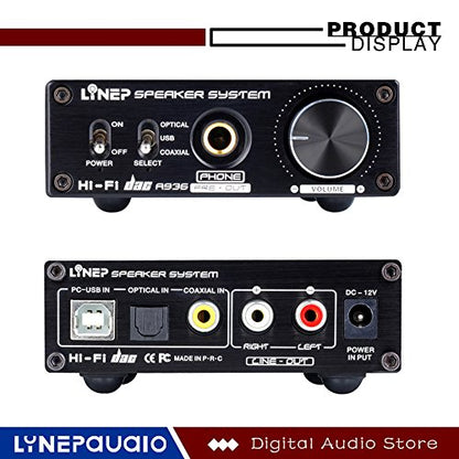 UBS Sound Card Digital Decoder DAC Fiber Coaxial Decoding Headphone Output High Impedance Headphone Signal Amplifier Computer Independent External Sound Card Black