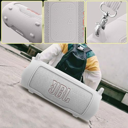 Silicone Cover for JBL Flip 7 Portable Speaker | Scratch-resistant, Unhindered Sound, Silicone Construction, Portable Carrying Silicone Cover, White Silicone Cover - color: White Cover
