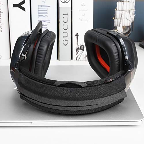 QC35 Headband Cover for ATH-M50X, Beats Solo 3, Astro a10s, Soundlink AE II Universal Replacement Head Band Protector with Zipper, Headband Cover Cushion Protector Pad for Headphones (Large, Black) - size: Max for 1-8/9''W cushion pad