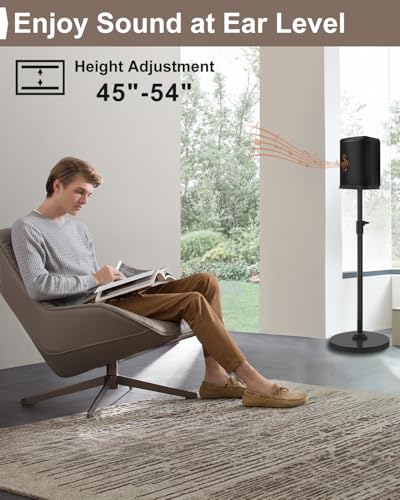 Upgraded Speaker Stand for Bose S1 Pro Plus Stand, for Bose S1 Pro Stands, Height Adjustable Speakers Stands, 45" to 54", Holds up to 20LBS, with Screws