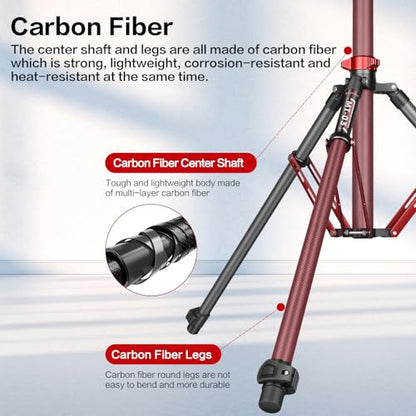 FreeSea MT-03C Carbon Fiber Tripod, Adjustable Heavy Duty Light Stand - color: Carbon Fiber