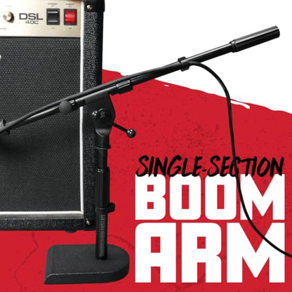 Gator Frameworks Rok-It Series Low-Profile Microphone Stand with 16" Adjustable Boom Arm, Ideal for Bass Drums and Guitar Amps (RI-MIC-200) - style: Low-Profile Microphone Stand