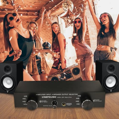 Amplifier Speaker Switcher Selector Supports 4 Input 4 Output