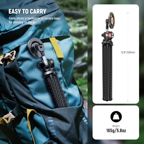 NEEWER Magnetic Flex Phone Tripod Compatible with MagSafe iPhone Android | TP33 Flexible Phone Tripod, Mini Vlog Cellphone Stand with Ball Head, for Stroller Bike Motorcycle Tube Round Objects - style: TP33