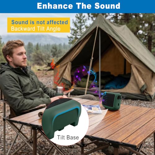 Silicone Case Cover for JBL Go 5 Portable Speaker (Deep Green) | Travel Carrying Protective Pouch with Attach Straps for Bike Golf Cart Scooter - color: Deep Green