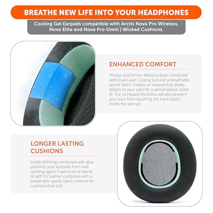 WC Freeze Nova Pro Wireless - Earpads for Arctis Nova Pro Wireless & More | Made by Wicked Cushions | Also fits SteelSeries Nova Elite & Nova Pro Omni(Doesn't Fit Other Models) | Mint - color: Mint