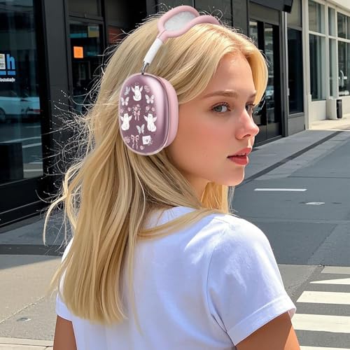 for AirPods Max Headphones Kawaii Cat Ear Covers for AirPods Max 2 - color: Kitten Butterfly B/Pink