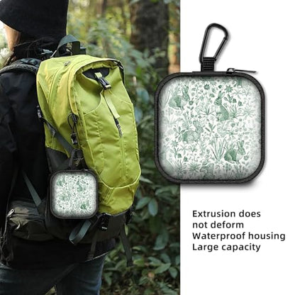 Square Data Cable Earbud Charger Coin Storage Bag Shockproof and Drop-Proof EVA Material Compatible with AirPod(Green) - color: Green
